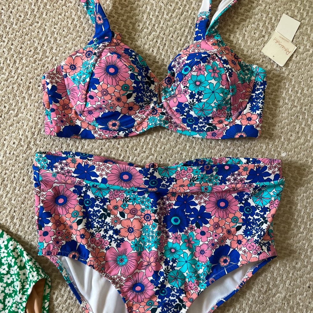 Belk Floral Bikini Set - Pink and Blue